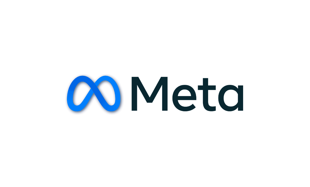 Meta logo with blue infinity symbol and black text