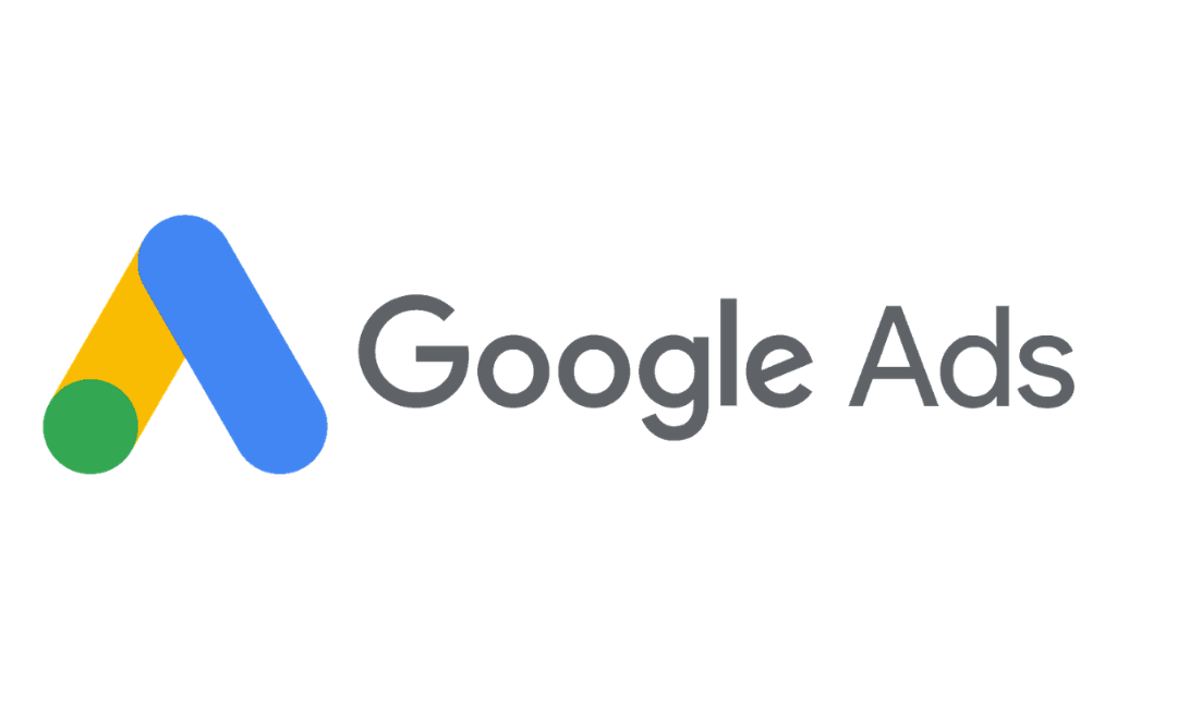 Google Ads logo with a stylized multicolored 'A' and the text 'Google Ads' in gray.