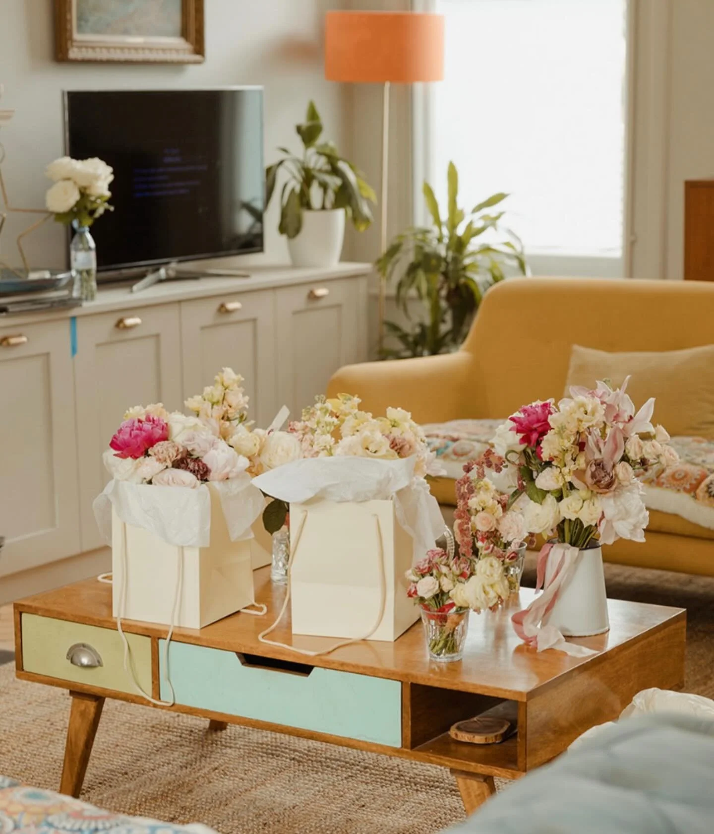 One of my all time favourite things is delivering the bride and maids&rsquo; bouquets on the morning of the wedding and seeing the months of planning and discussions finally come to life.

The atmosphere is magical while everyone gets ready; the room