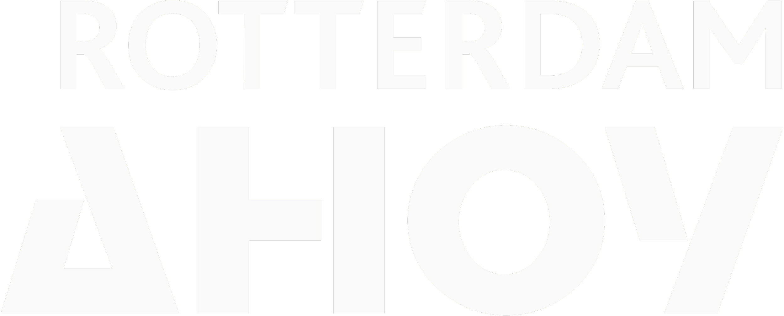 Texte en blanc sur fond noir avec les mots 'ROTTERDAM' en haut et 'LLOYD' en dessous, accompagné d'un symbole triangulaire.