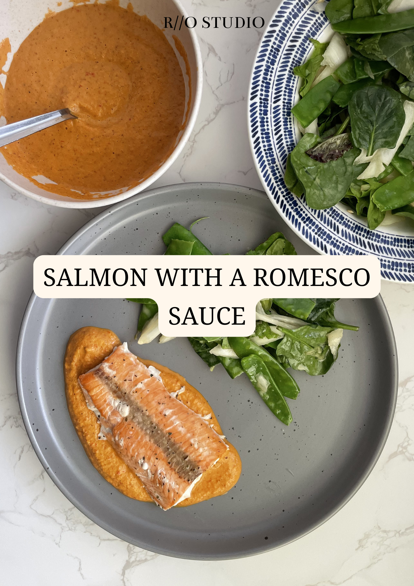 Salmon with a romesco sauce