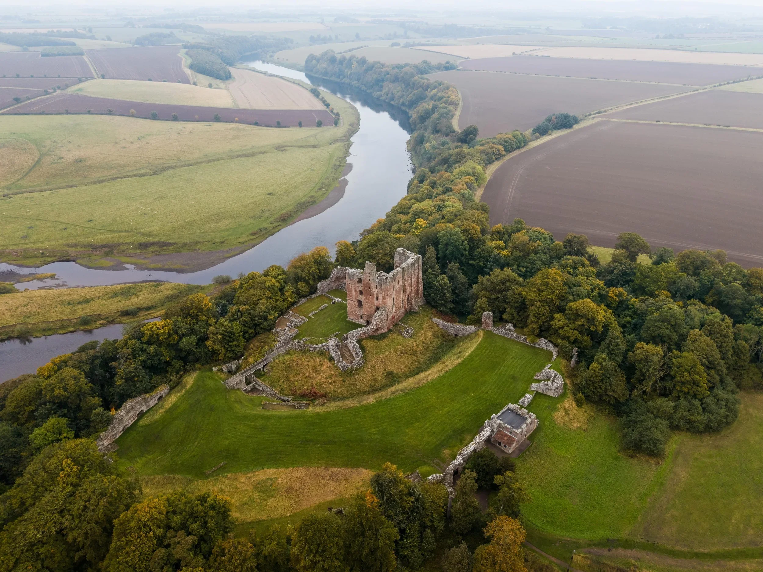 Norham Castle and the River Tweed in the Scottish Borders