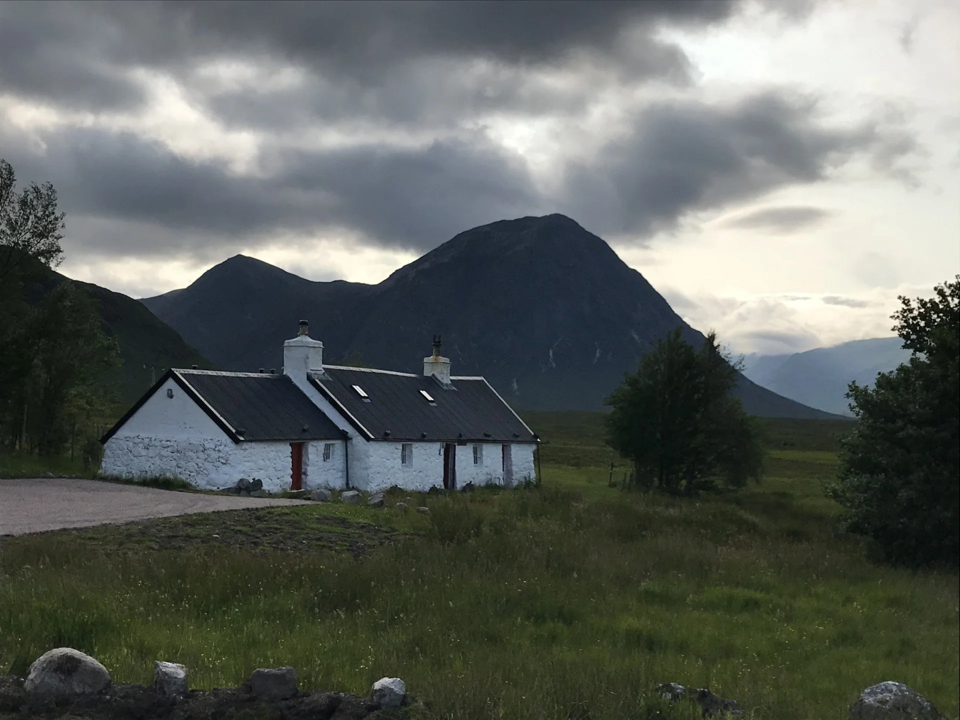 Blackrock Cottage in front of Buchaille Etive Mor, the mountainous guardian of awesome Glencoe - the Glen of Weeping