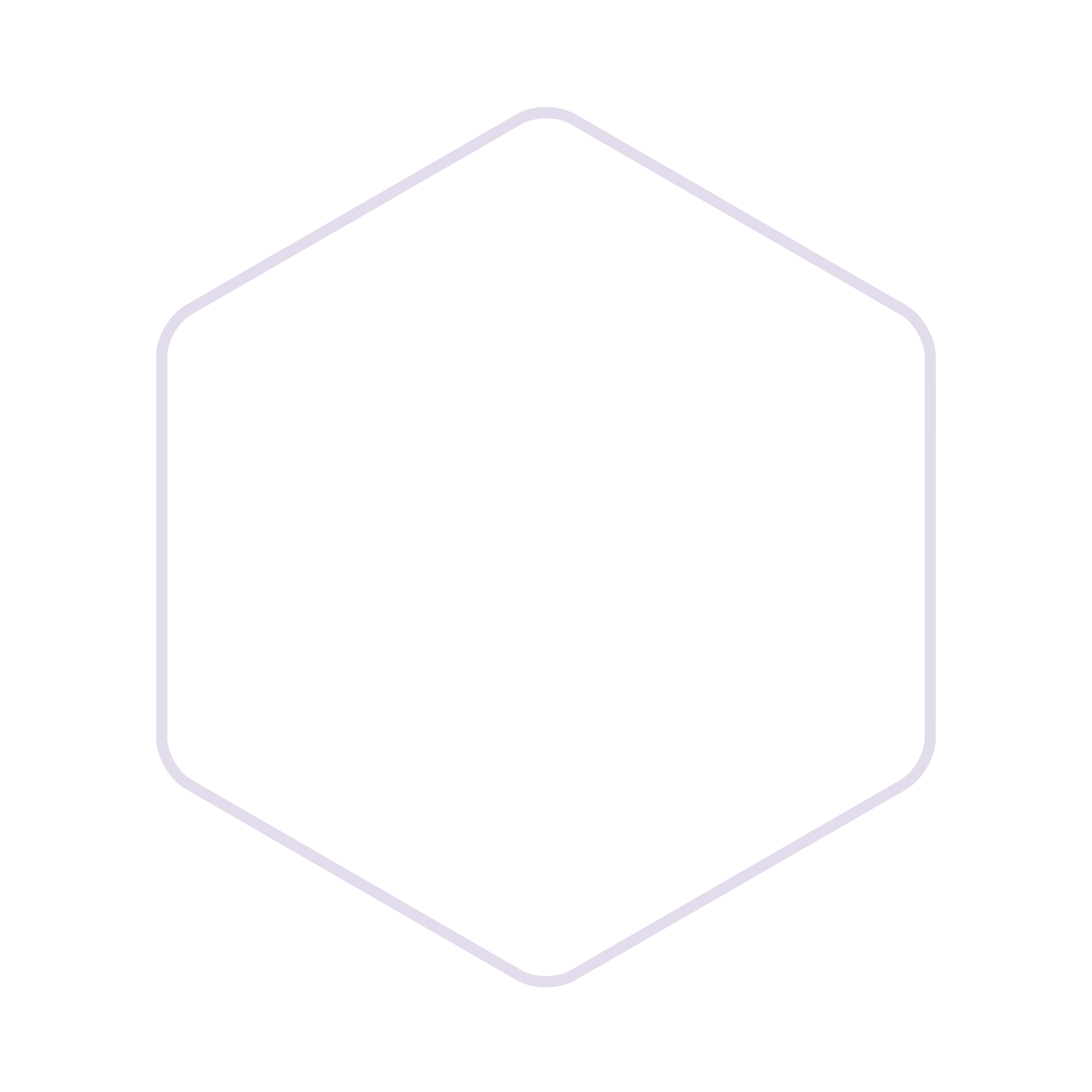 Black background with a white outline of a hexagon and a smaller white outline of a hexagon inside it.
