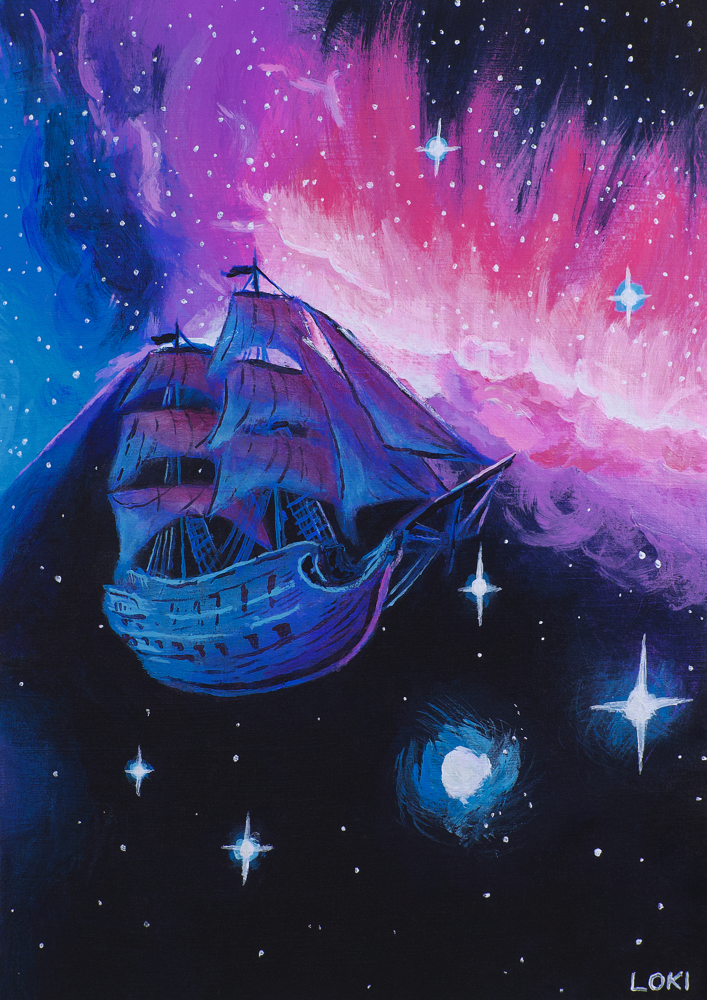 'Celeste' (acrylic on card)