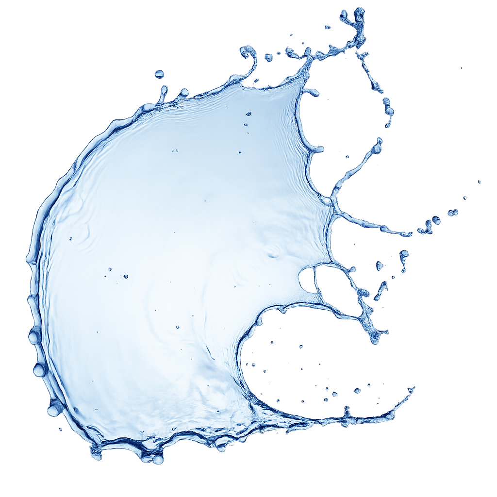 Salpicadura de agua en forma de una letra C