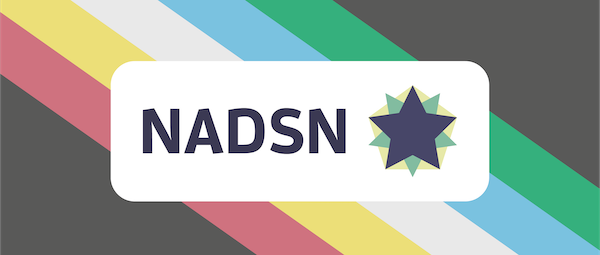 NADSN | National Association of Disabled Staff Networks | NADSN Logo With Disability Pride Flag in the Background