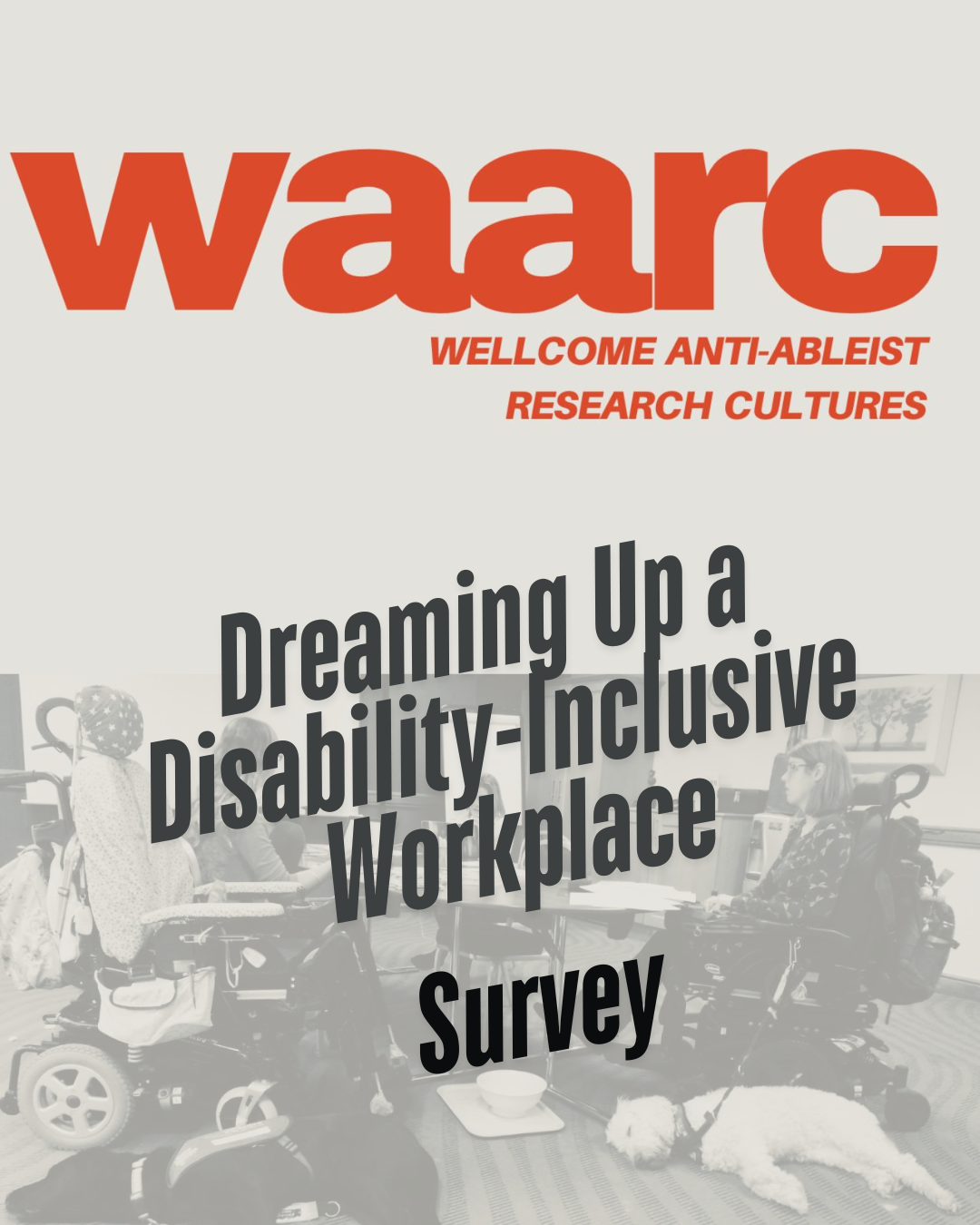 NADSN | National Association of Disabled Staff Networks | An Advertisement for the “Dreaming Up a Disability-Inclusive Workplace Survey” by Wellcome Anti-Ableist Research Cultures (WAARC).