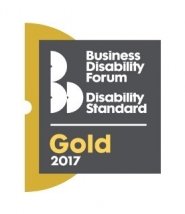 NADSN | National Association of Disabled Staff Networks | An Award Logo for the Business Disability Forum Disability Standard, Indicating a “Gold” Level Achievement for the Year 2017.