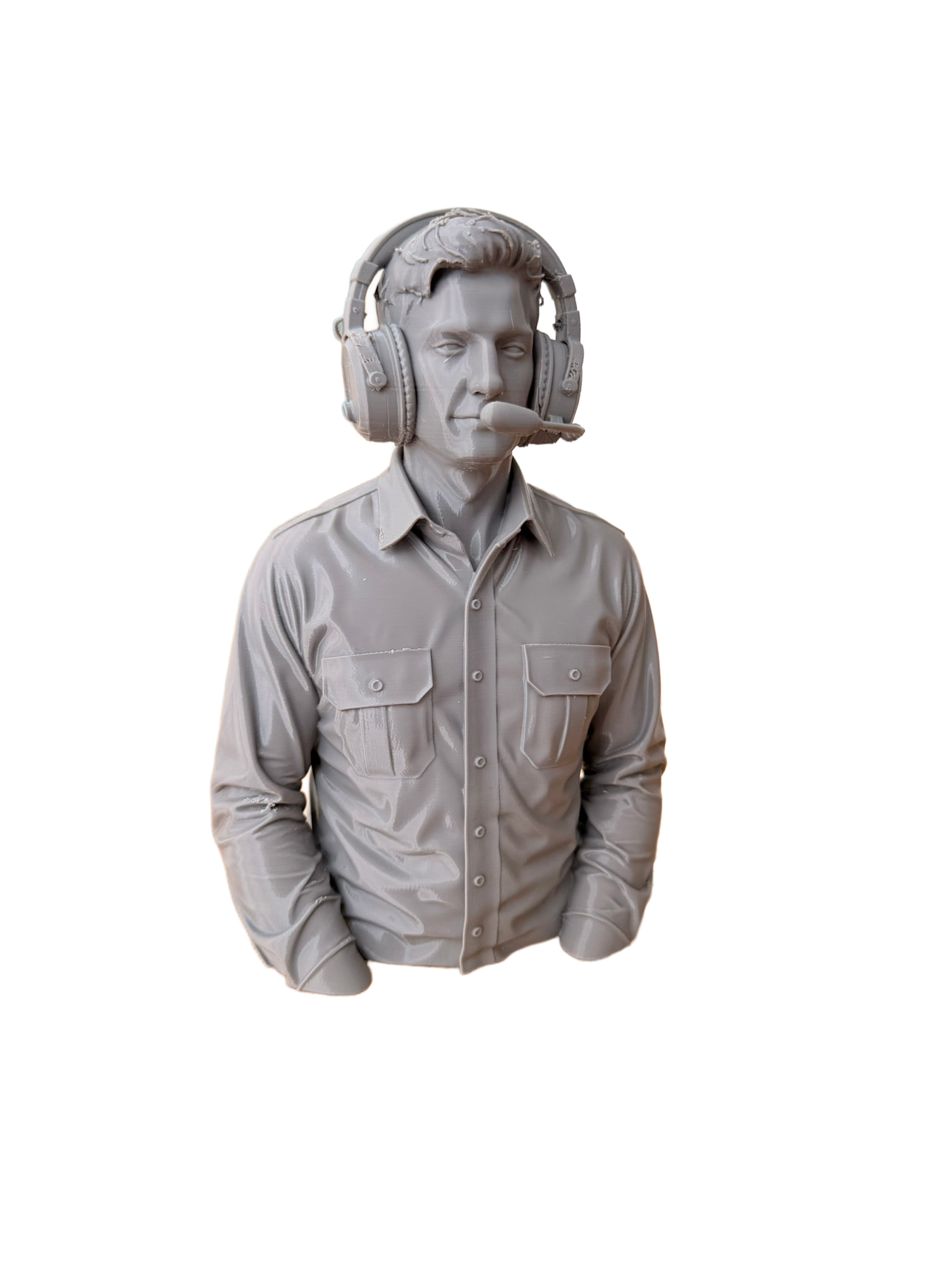 Modern Civilian Pilot Bust - With Headphones