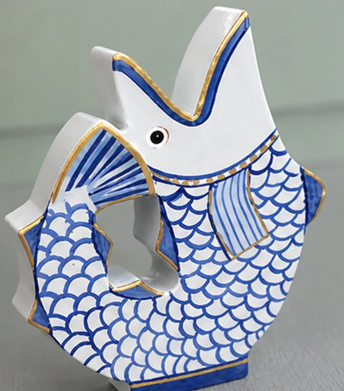 Fish jug (Aqua/cobalt blue)