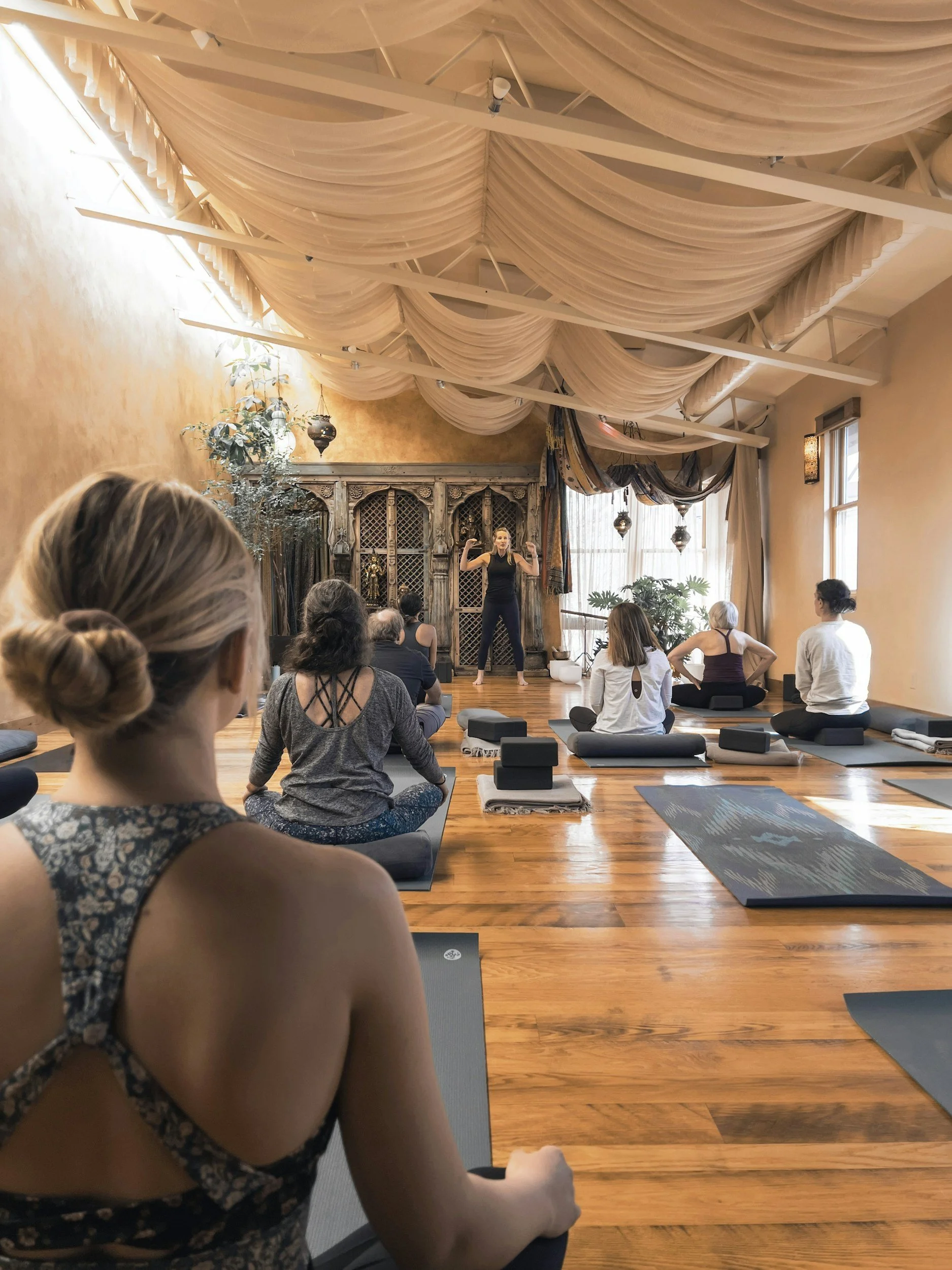 Group of women doing yoga