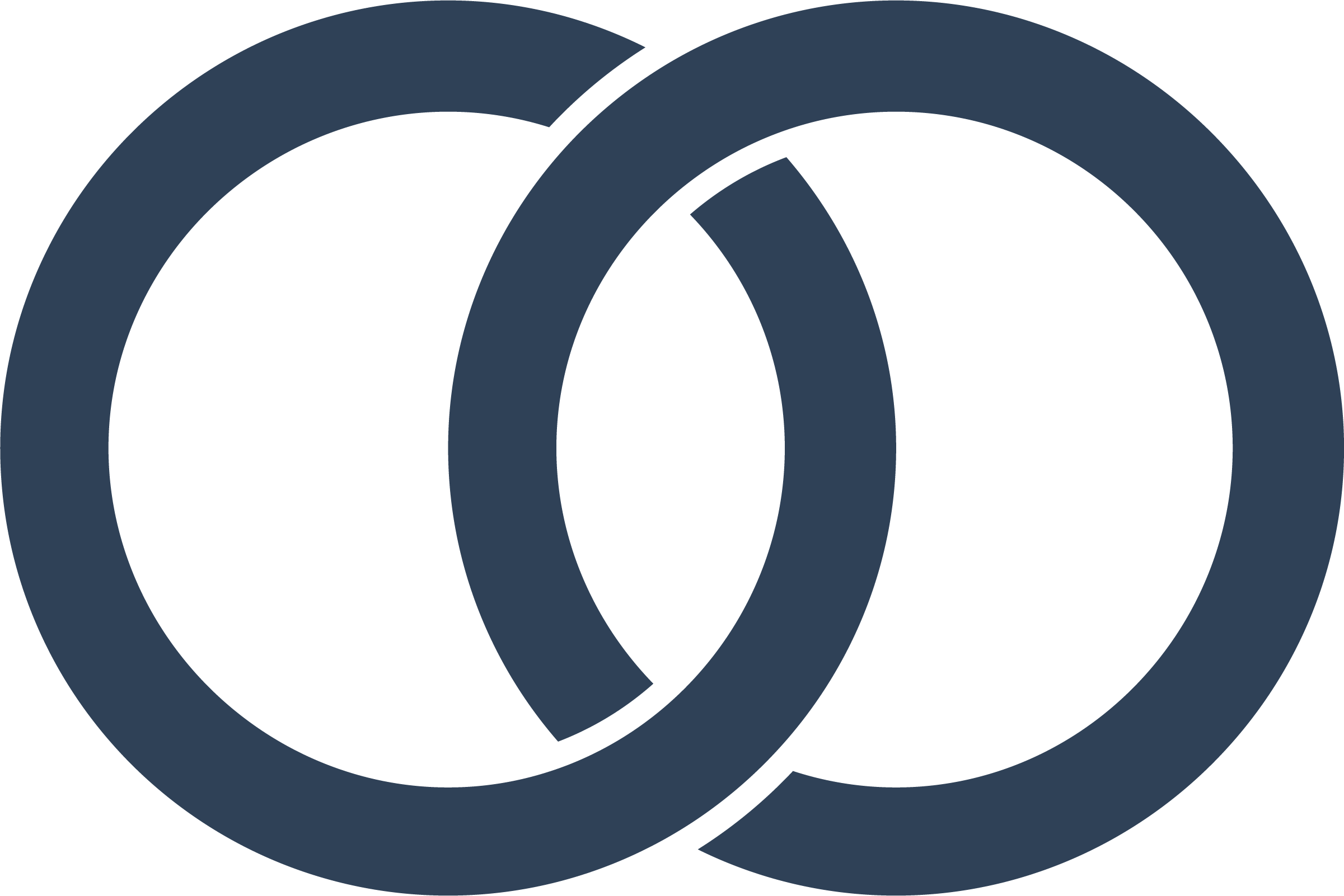 The two overlapping circles of the logo of Over Oceans Yacht Interiors Projects & Management