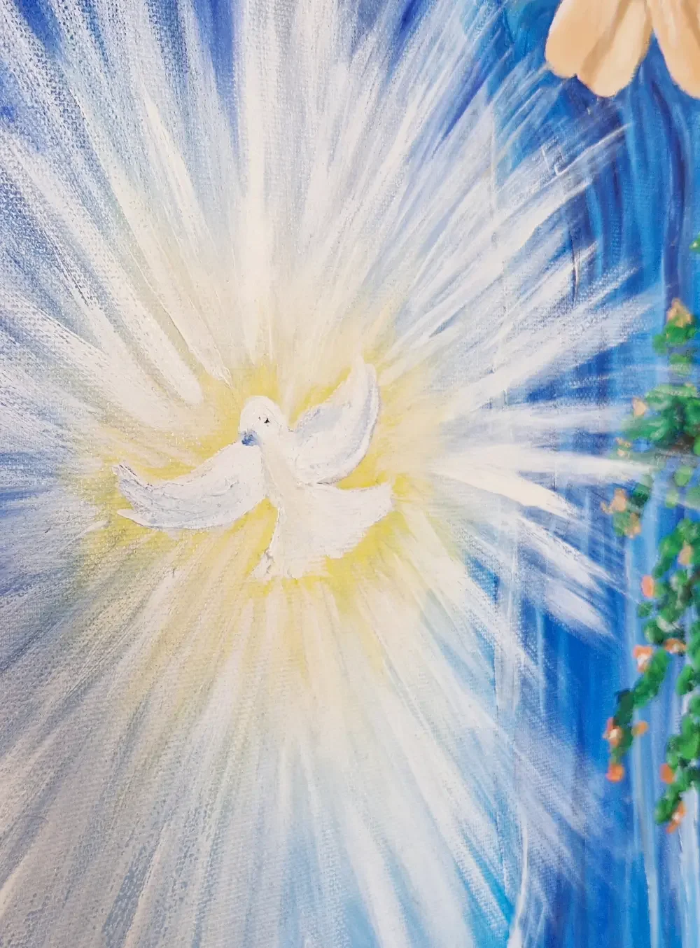 Detail der Taube, des Heiligen Geistes, Prophetisches Kunstwerk von Nadine Duval