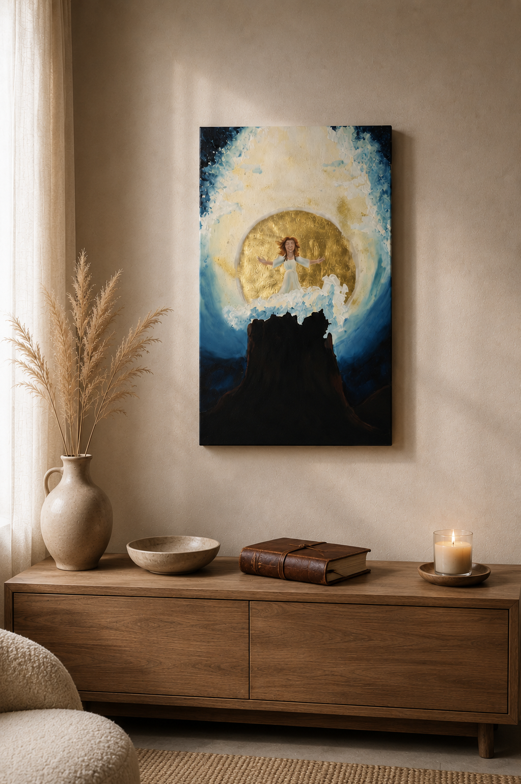 Raumbeispiel mit dem Kunstwerk zu Psalm 27 von Nadine Duval