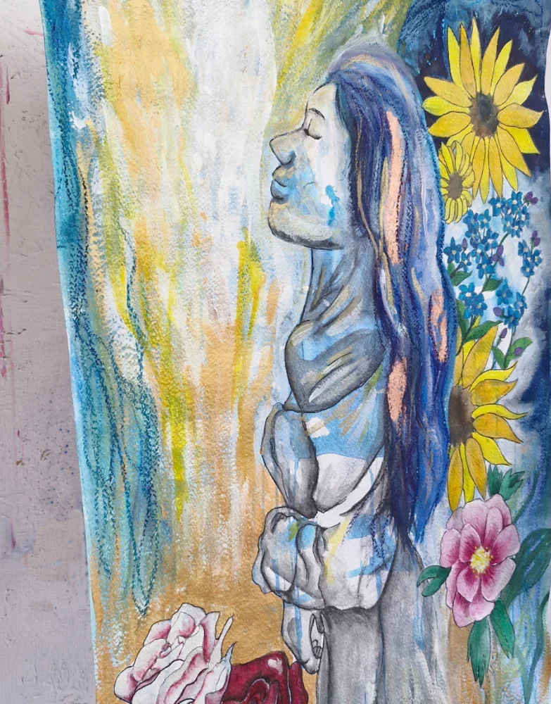 Detailfoto des Kunstwerks "The Secret Place" von der prophetischen Künstlerin Nadine Duval