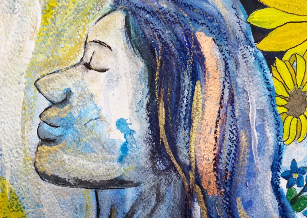 Detailfoto des Kunstwerks "The Secret Place" von der prophetischen Künstlerin Nadine Duval