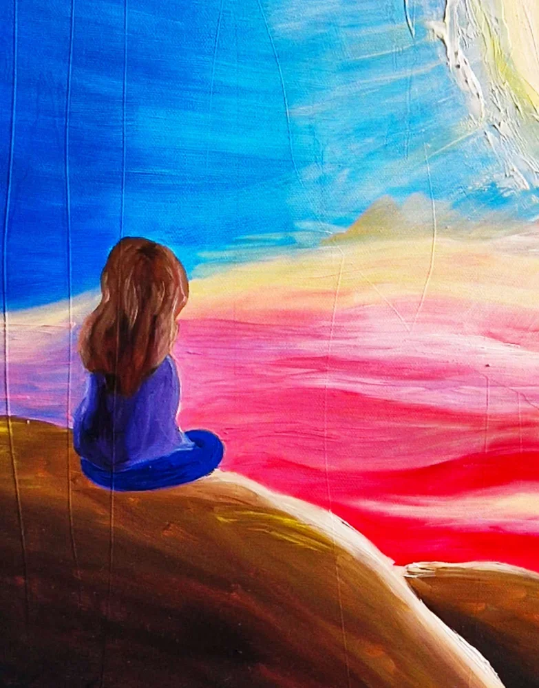 Detail des Kunstwerks "Blicke Hoch" von Nadine Duval, Christliche Kunst, Prophetische Kunst