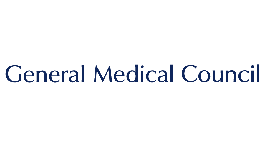 Logo of the General Medical Council with text