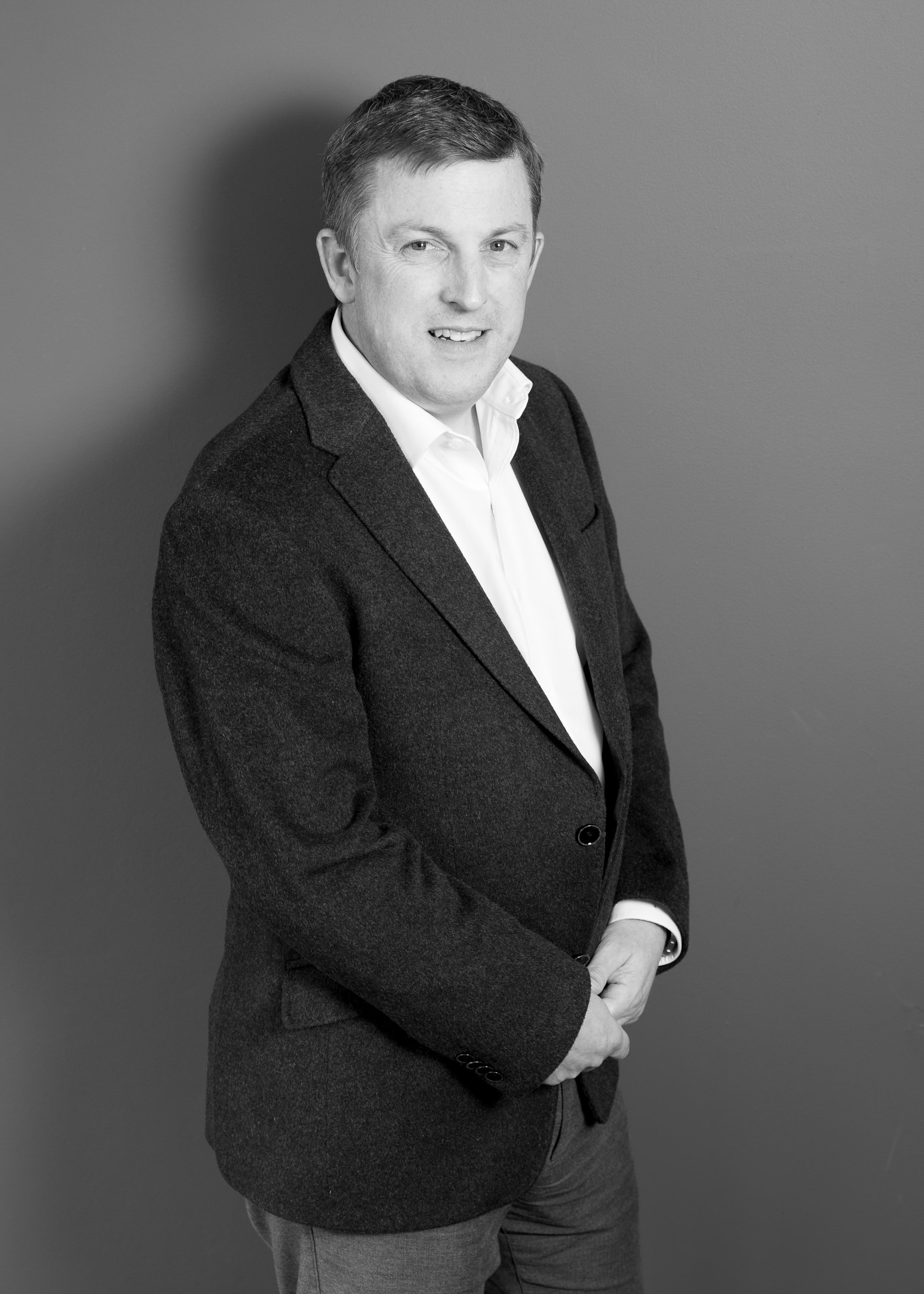 Black and white portrait of David Lawson · Fractional Finance Director · FCA · Part-Time FD · Owner-managed businesses & purpose-led organisations · Buckinghamshire · High Wycombe