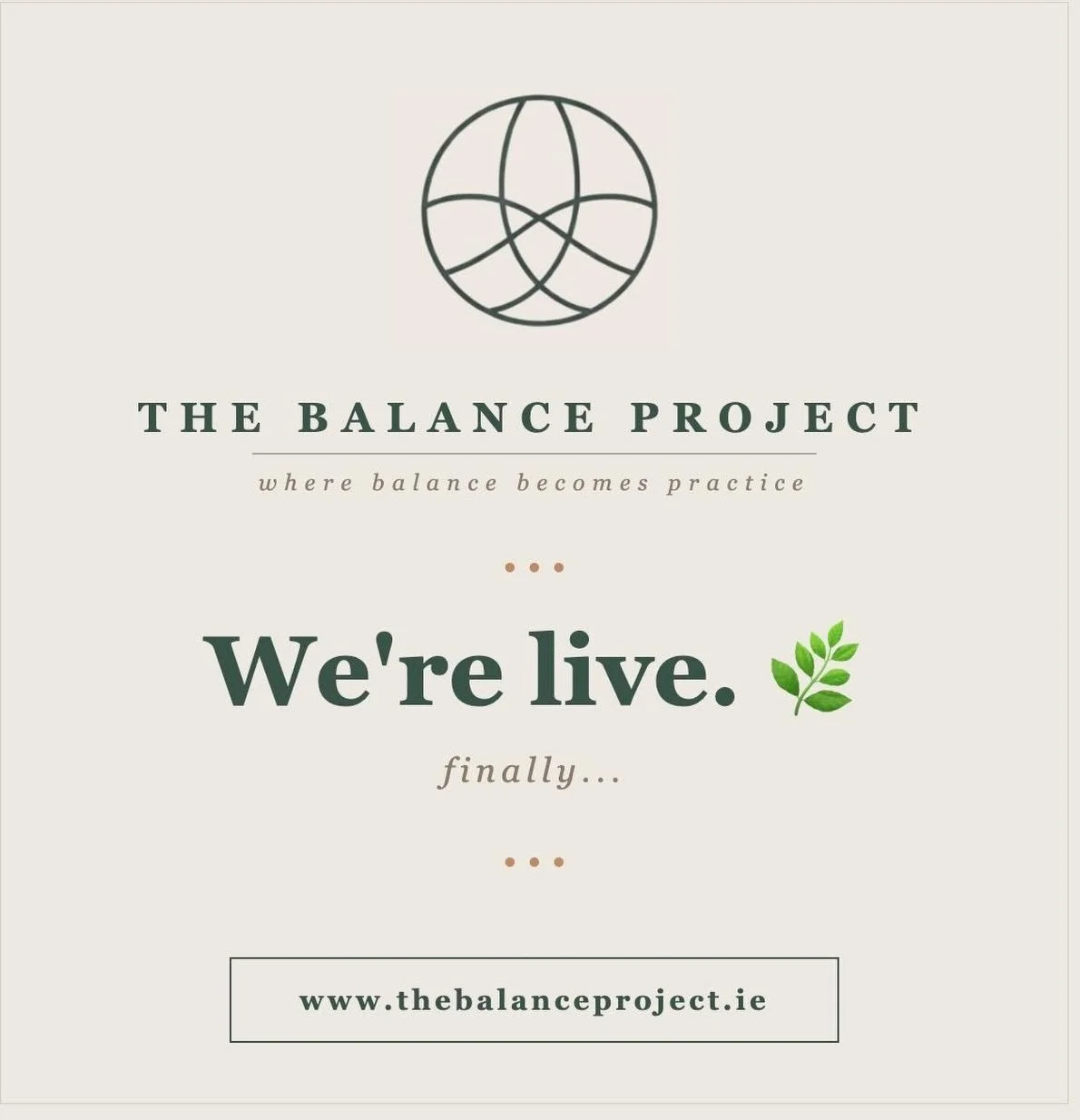 We are here&hellip; come see what we are all about on our new website. 
Link in bio 🌿

#thebalanceproject #wellness #ireland #wellbeing
