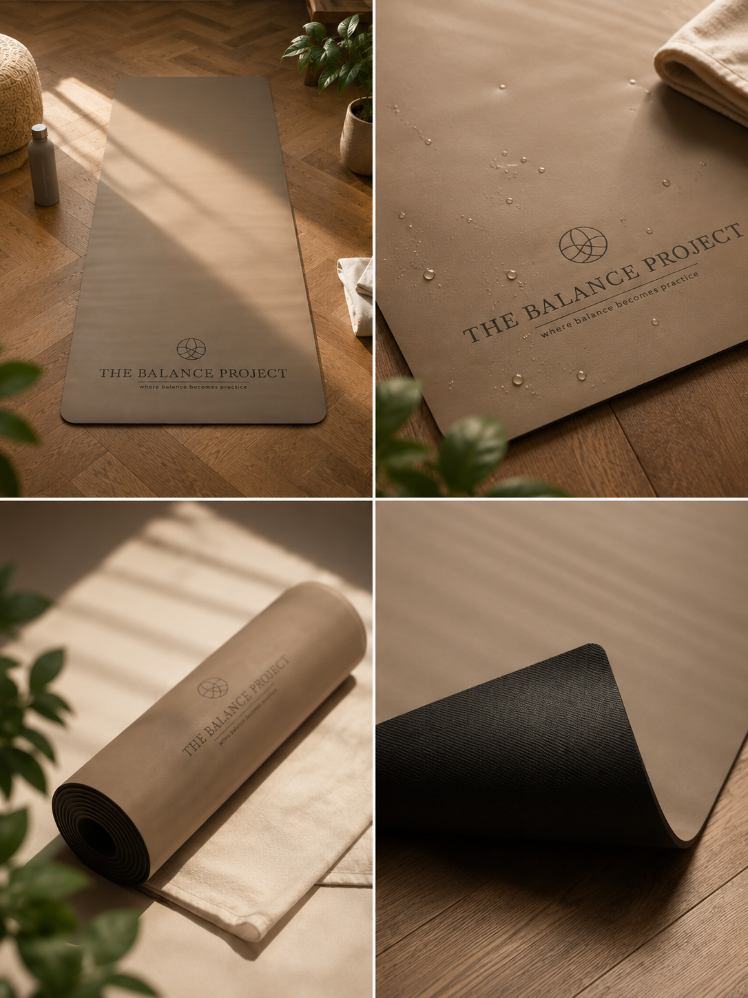 Yoga mat combining performance, comfort, and quiet luxury