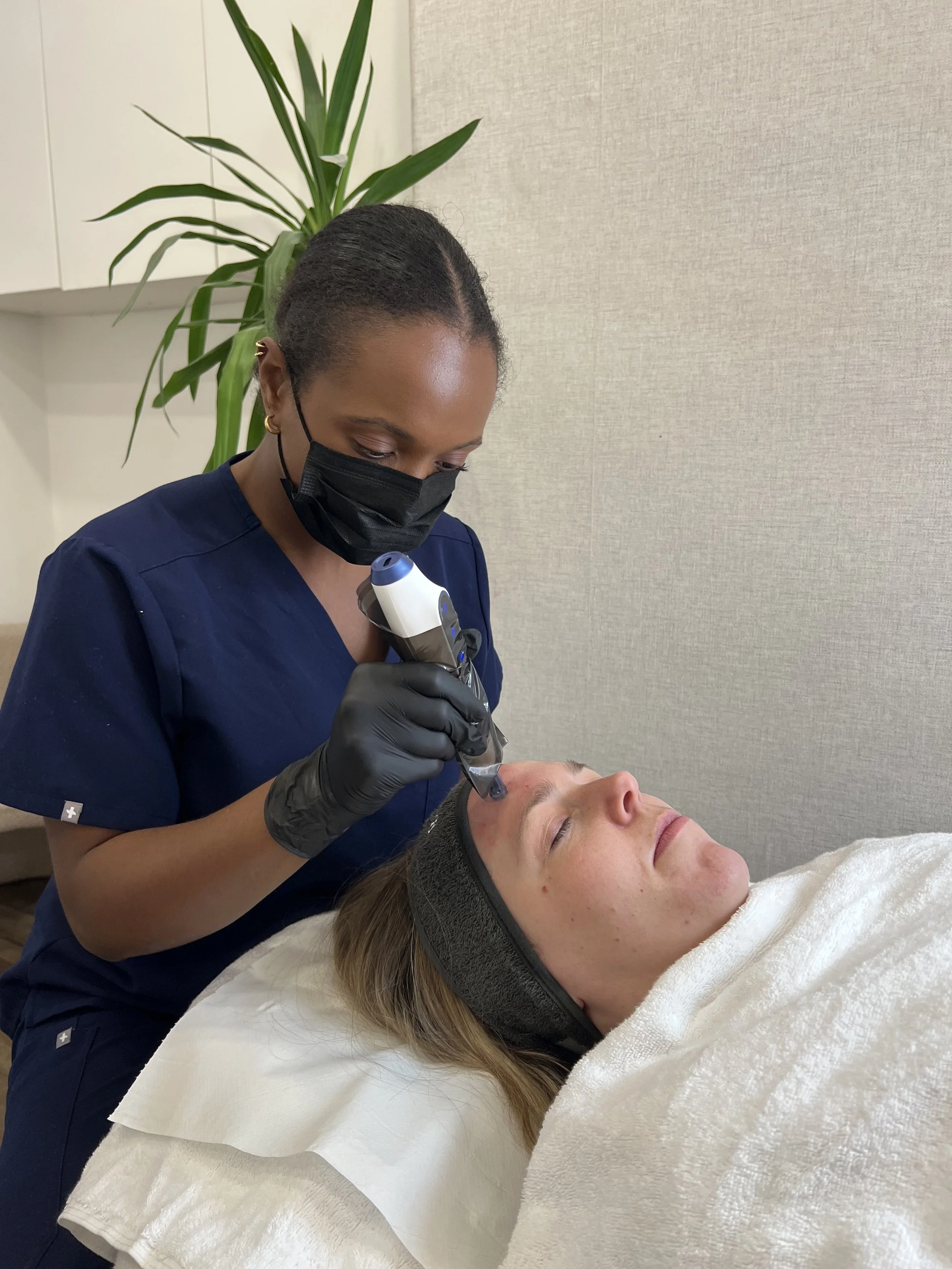 Aesthetic doctor in Ilkley performing microneedling