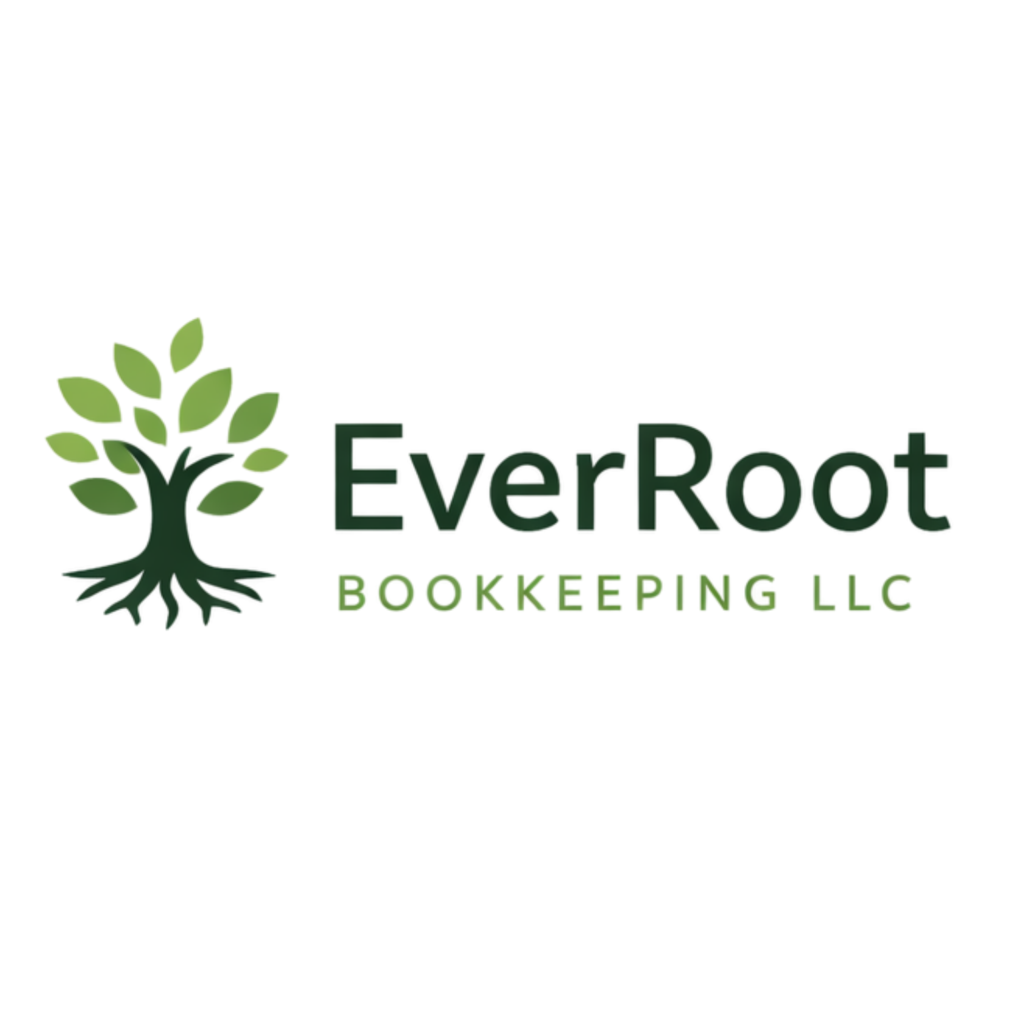 EverRoot Bookkeeping logo with a green tree and black text
