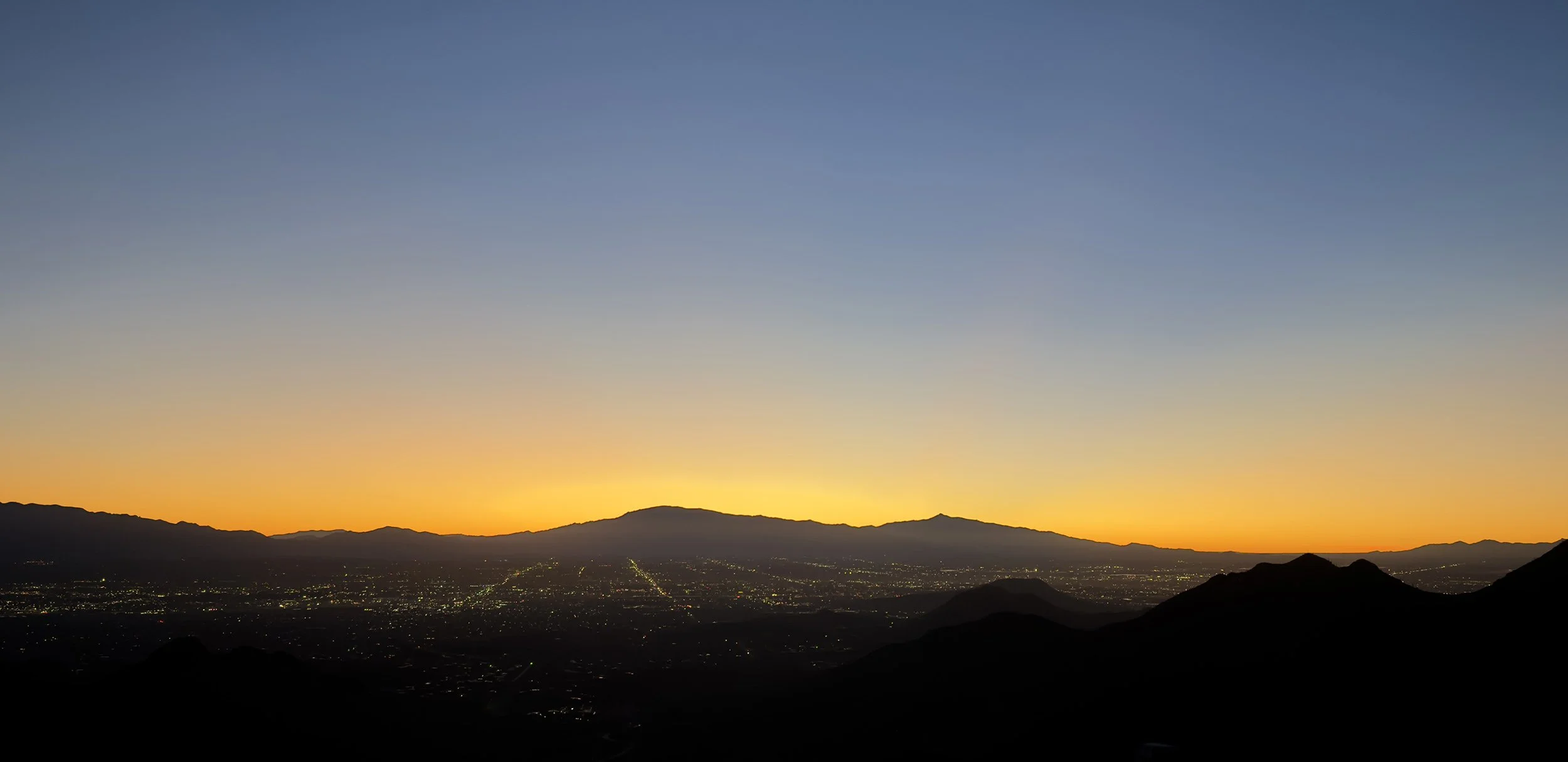 Looking east from the patio at dawn.