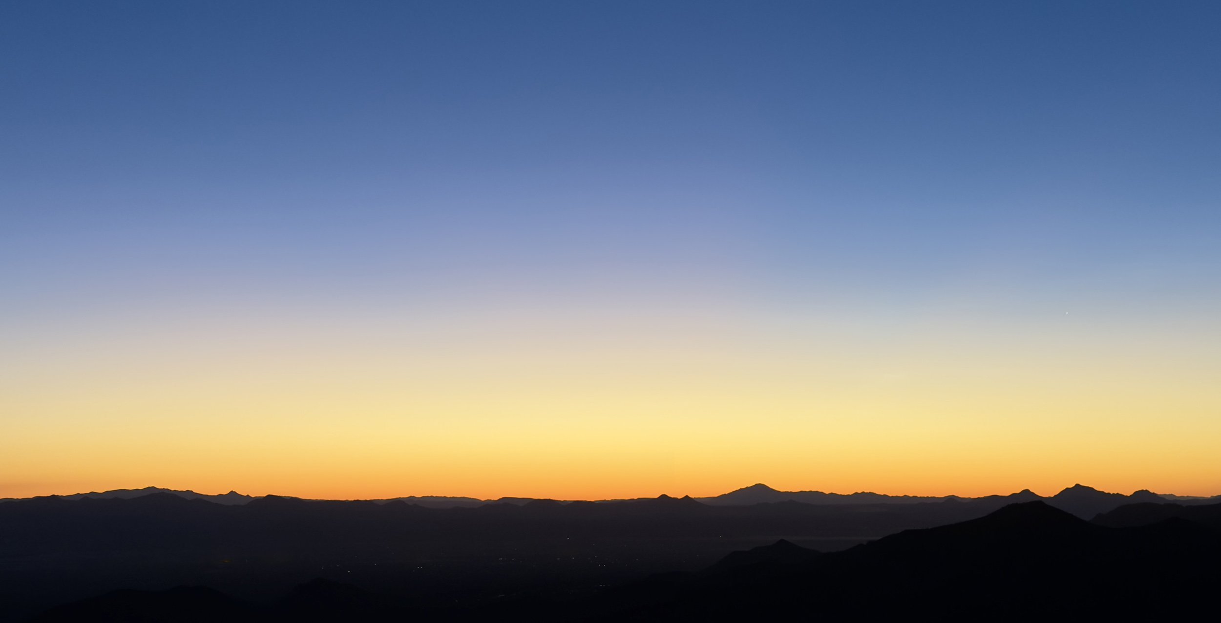 The view west at twilight.