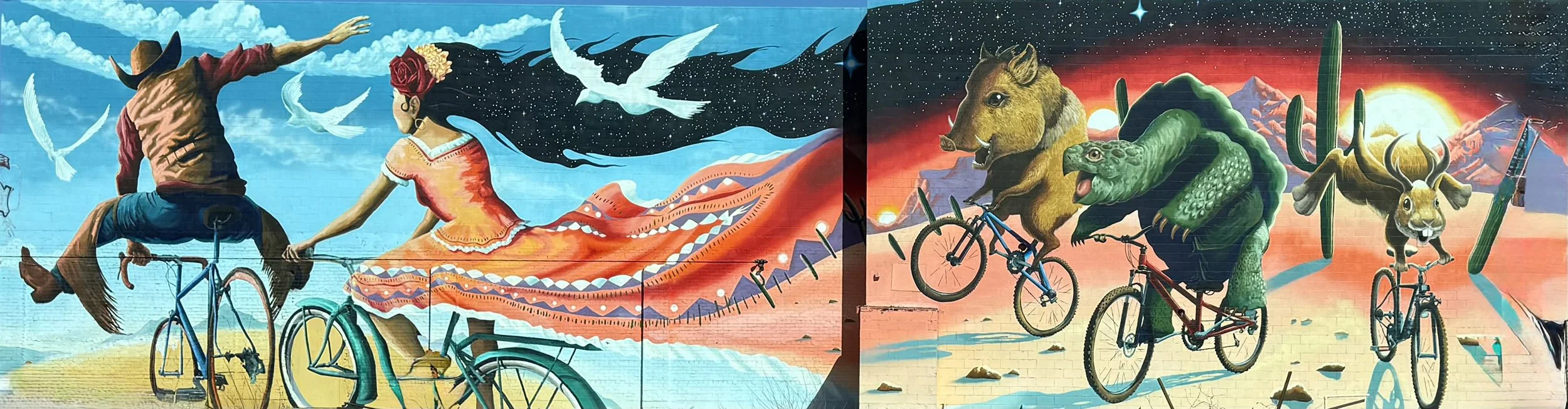A famous Tucson mural by Joe Pagac, featured on a property website about 6931 W Sky Canyon Dr