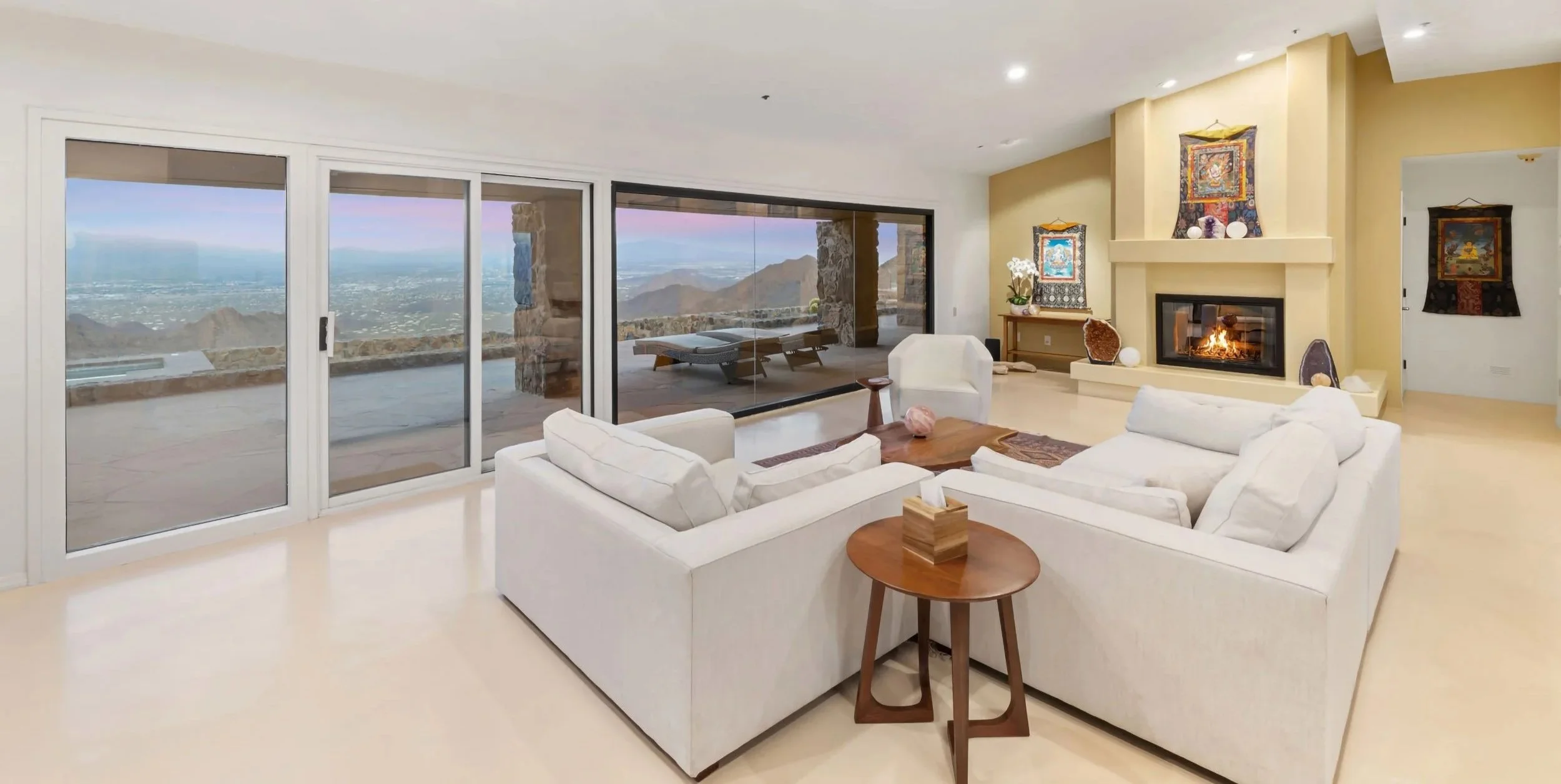 The living room view at 6931 W Sky Canyon Drive in Tucson.