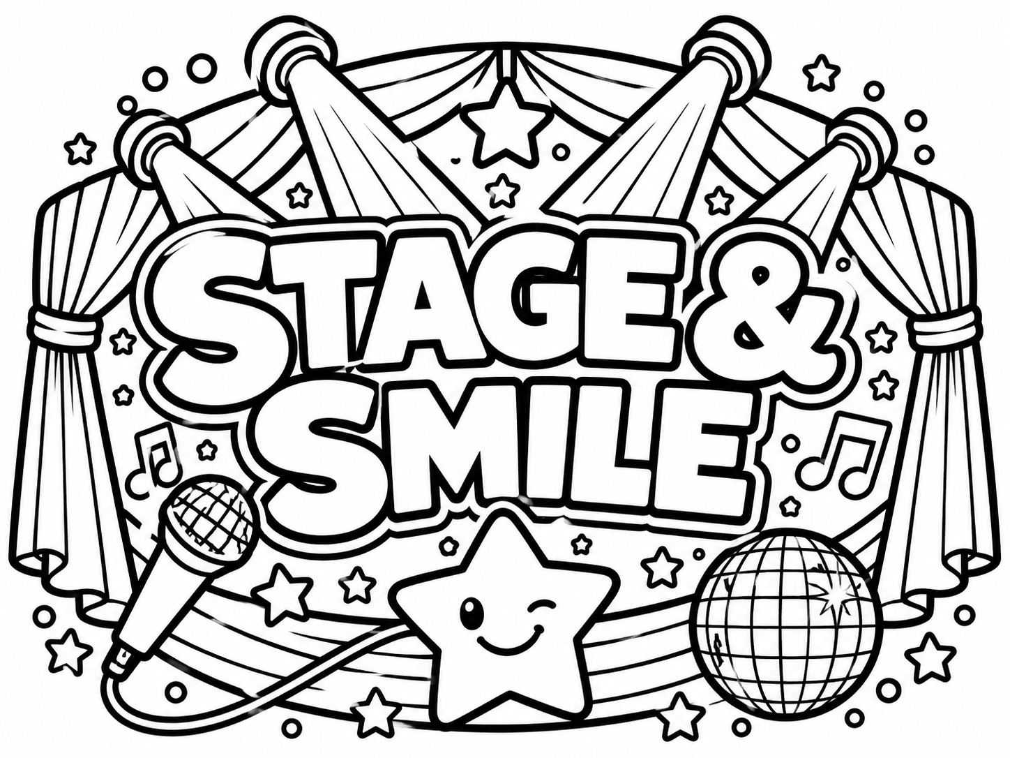 Stage & Smile Logo Colouring Page