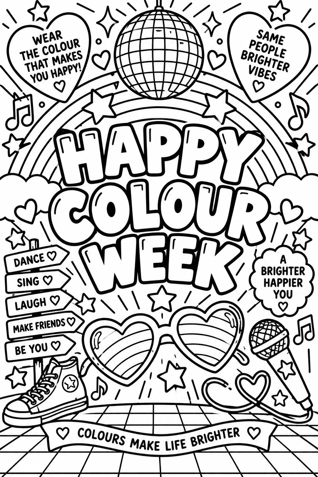 Happy Colour Week Colouring Page