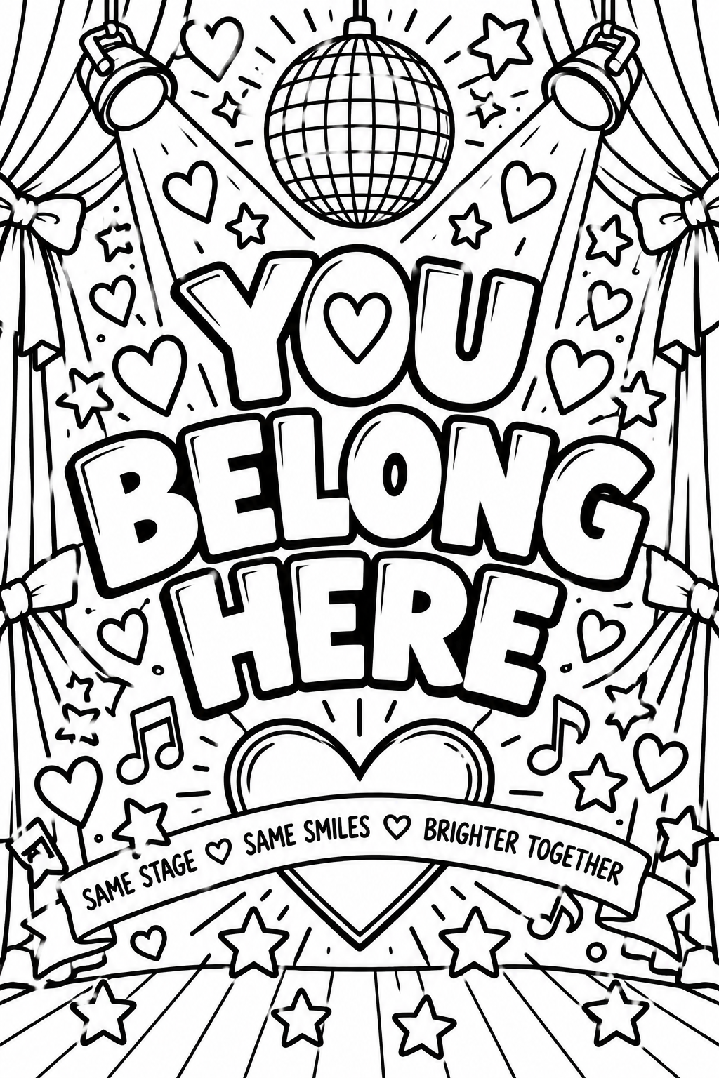 You Belong Here - Colouring Page