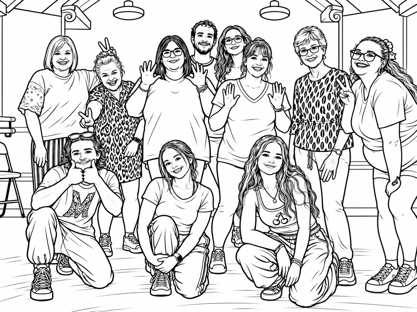 Happy Colour Week Dance Photo Colouring Page