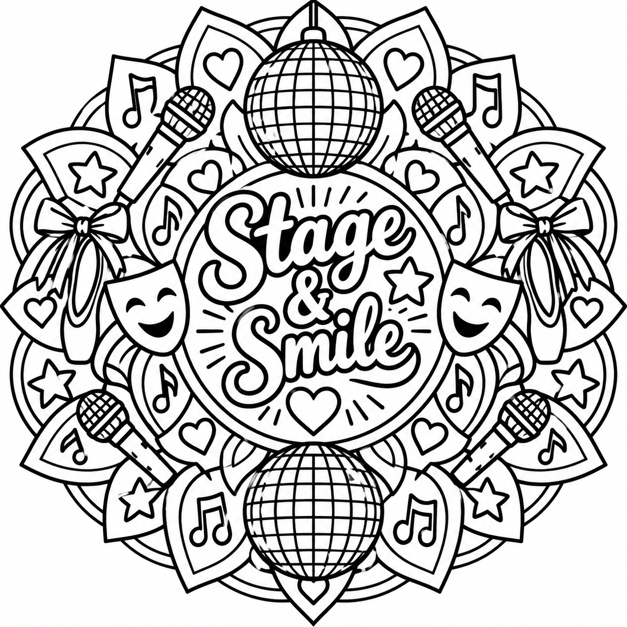 Stage & Smile Mandala Colouring Page