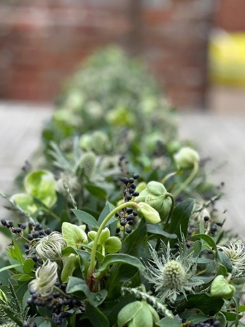 Long and low floral table runner design