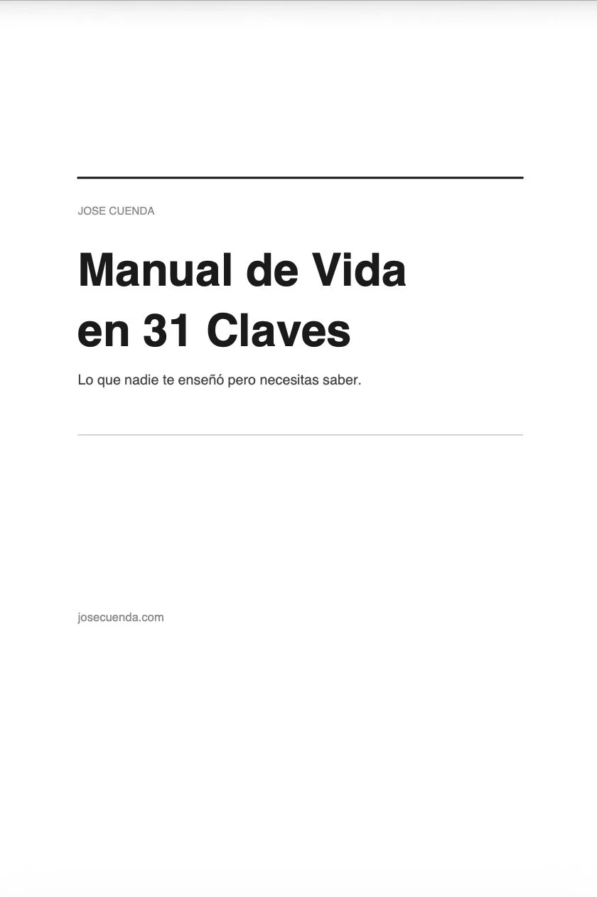 Manual de Vida en 31 Claves