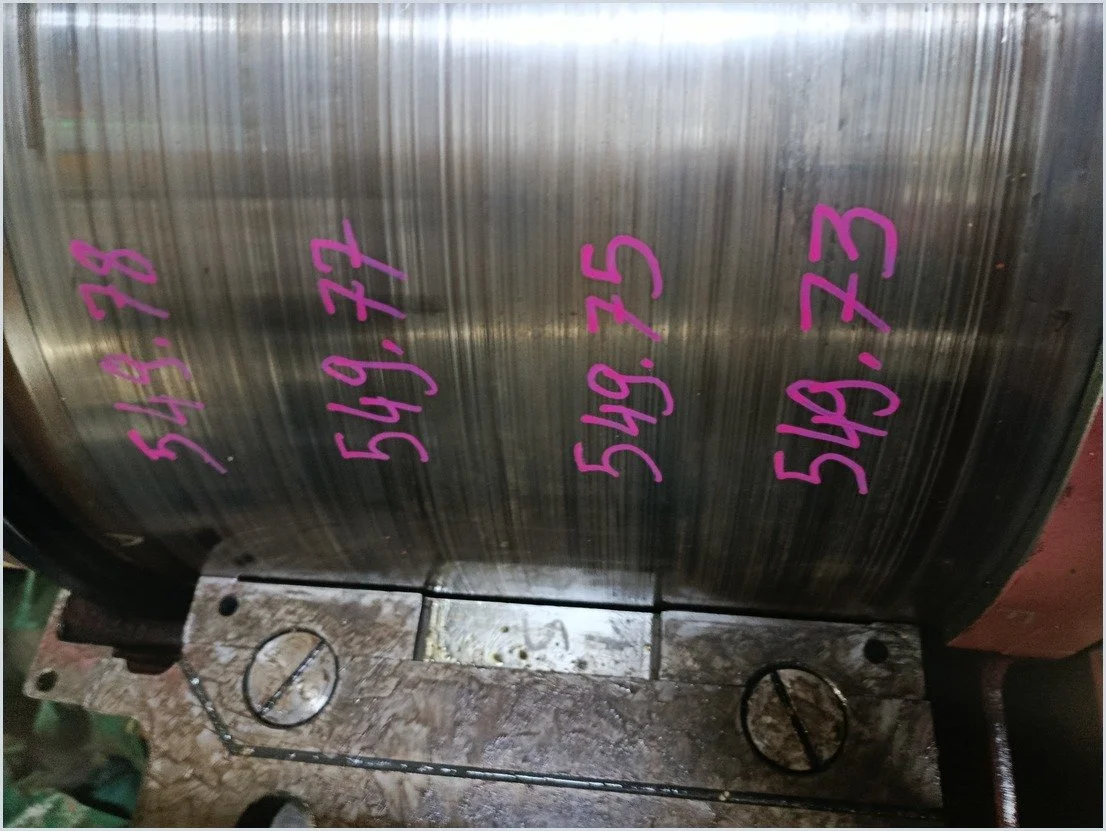 Reconditioned bearing assembly prepared for installation during marine propulsion machinery repair works
