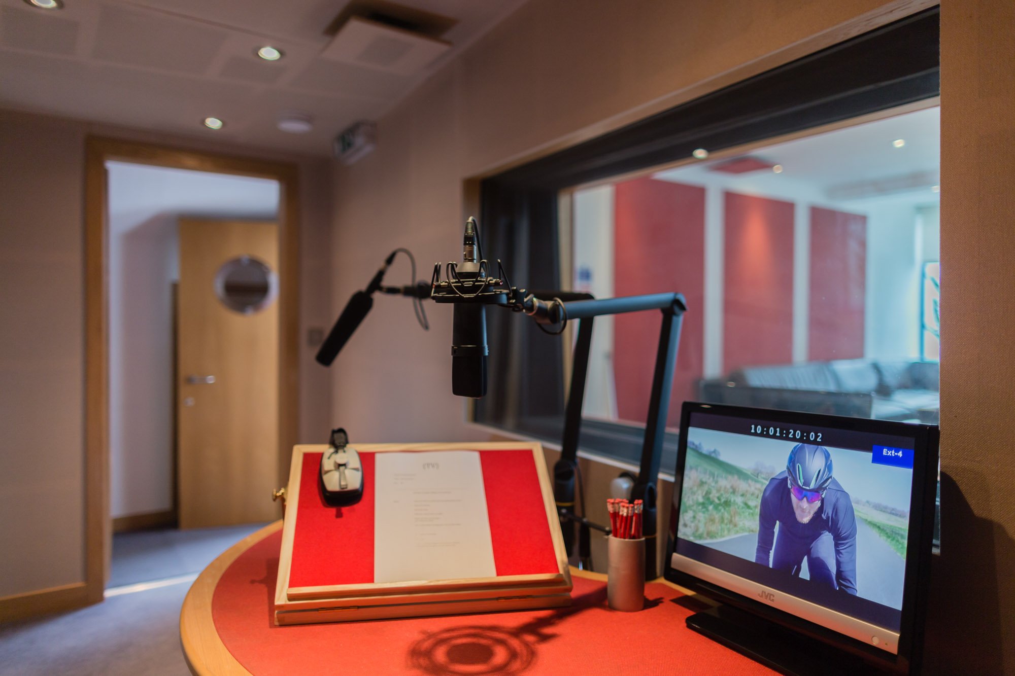 Inside the booth in Studio 1 at Red Facilities Edinburgh