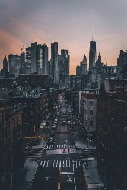 New York City Golden Hour Skyline Street Sunset