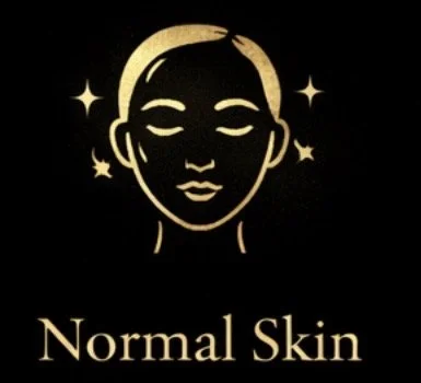 Minimalist illustration of a person's face with smooth, clear skin, labeled 'Normal Skin'