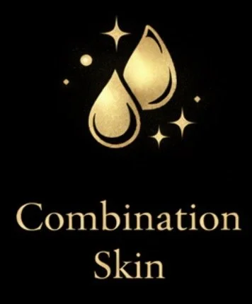 Stylized graphic of a droplet and sparkles with the text 'Combination Skin' underneath