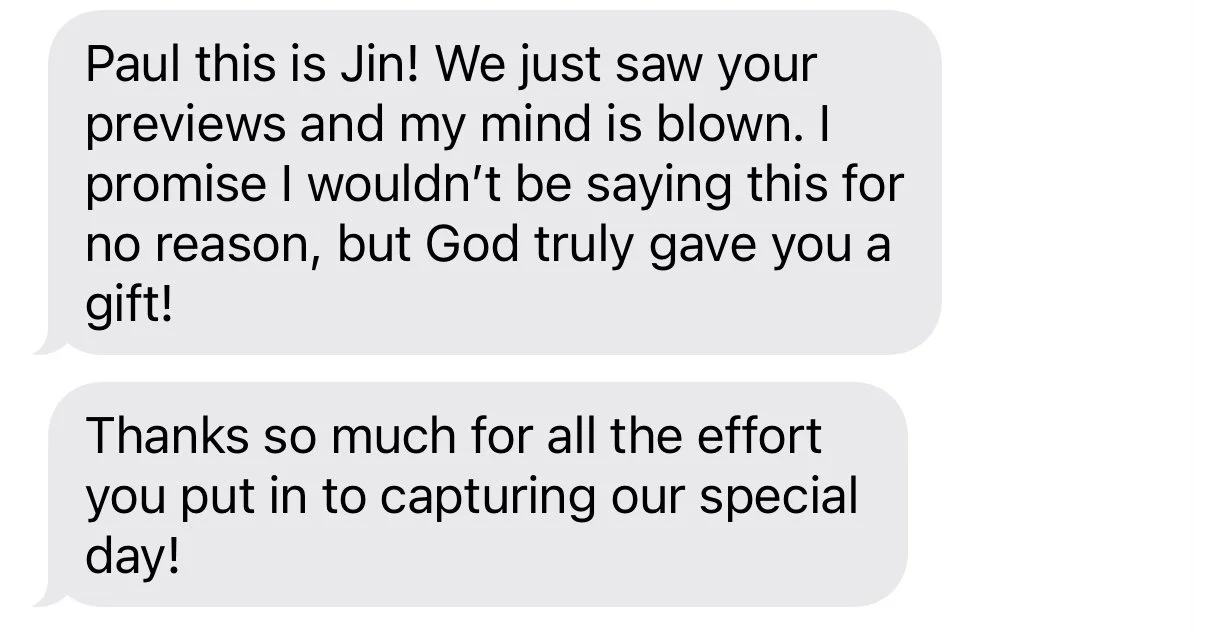 Screenshot of a text message conversation showing appreciation and gratitude for effort and a special day.