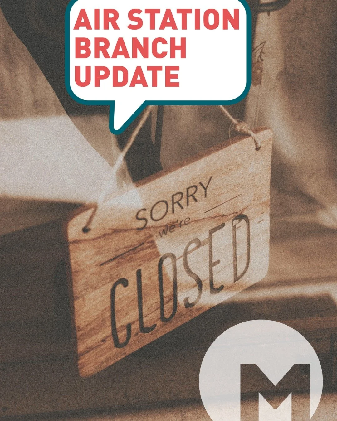 The Air Station Branch will close early at 2:00 PM today, September 1st. We apologize for the inconvenience and appreciate your understanding.
