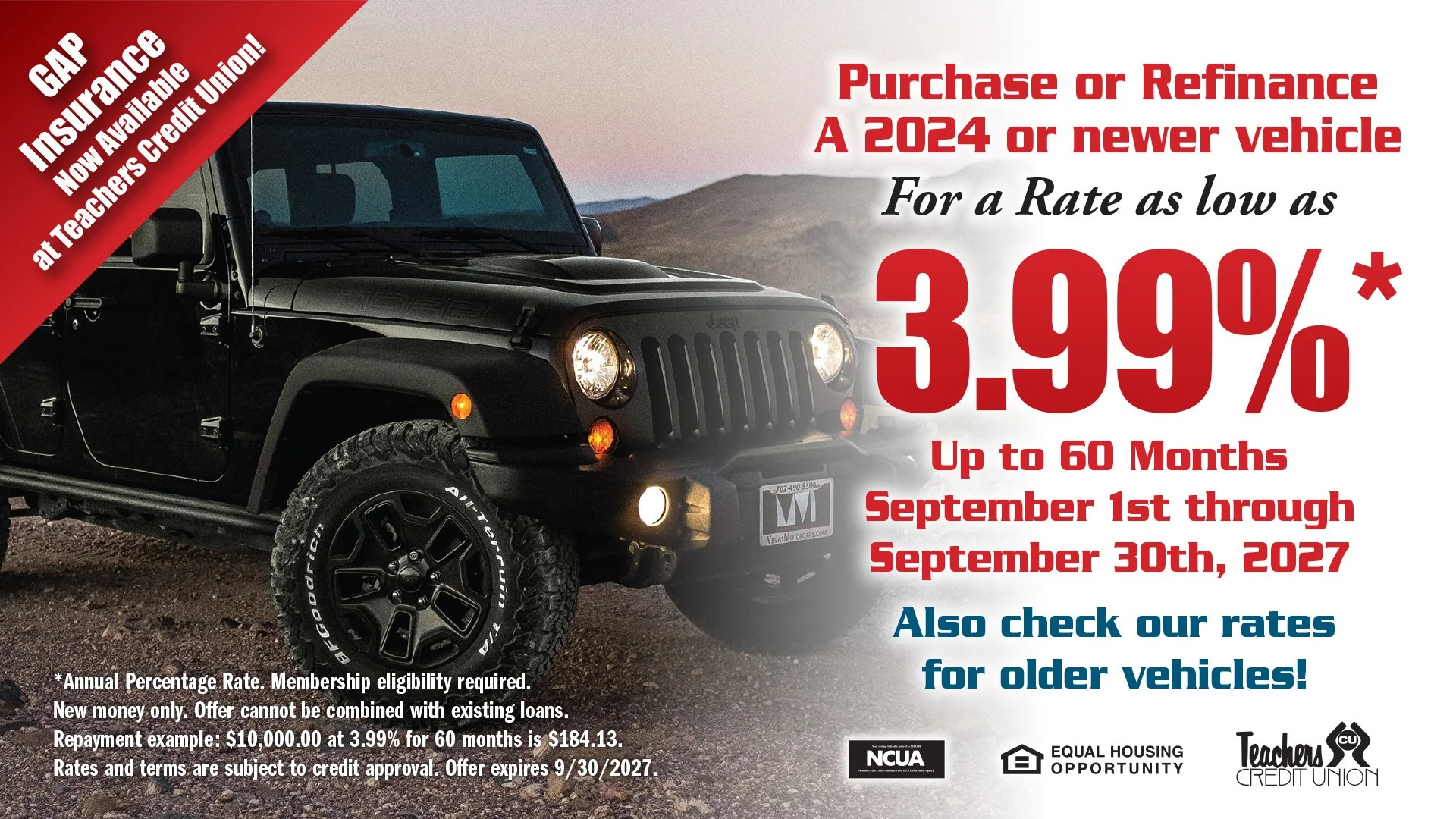 September Vehicle Loan Special