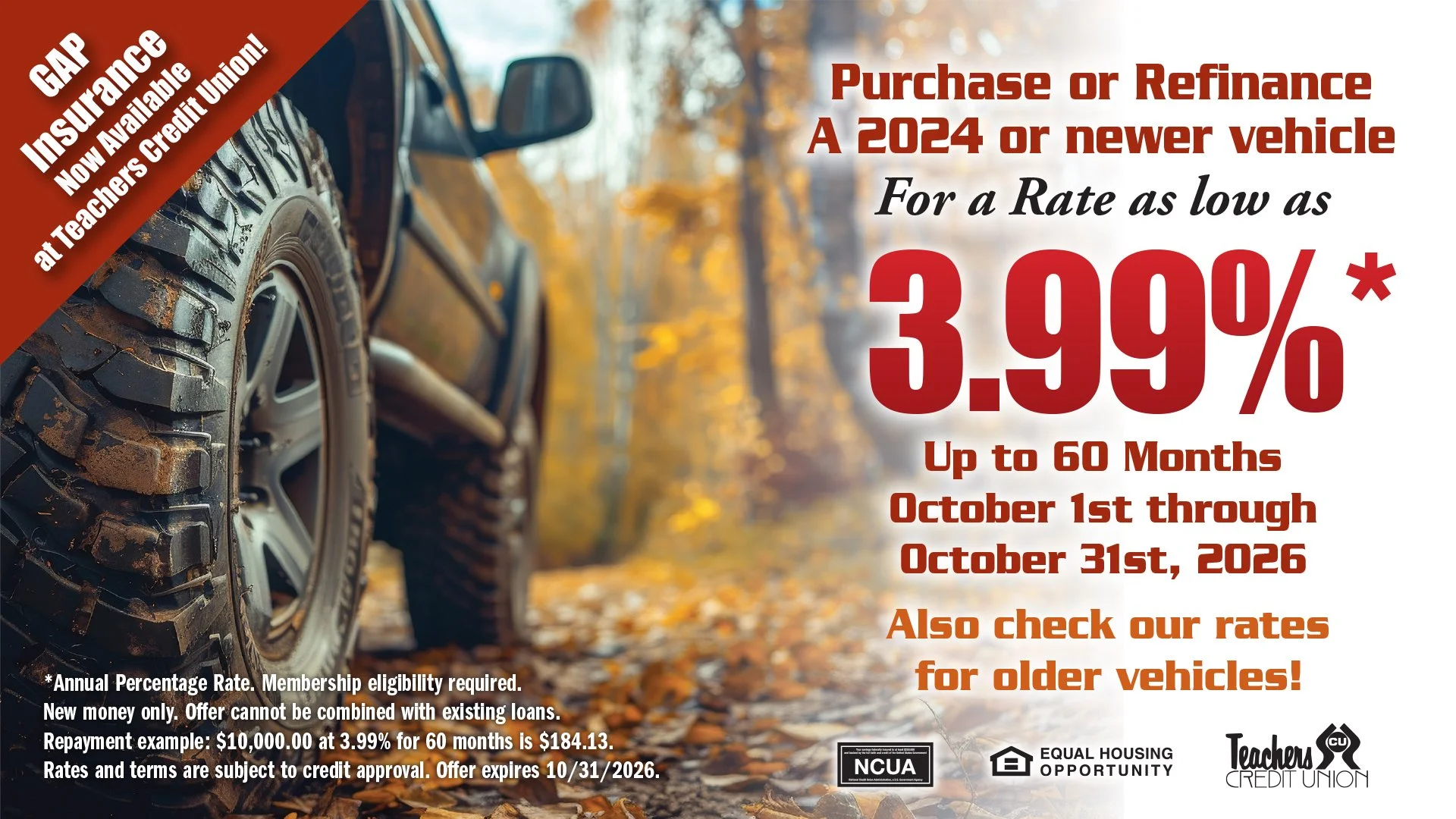 October Vehicle Loan Special