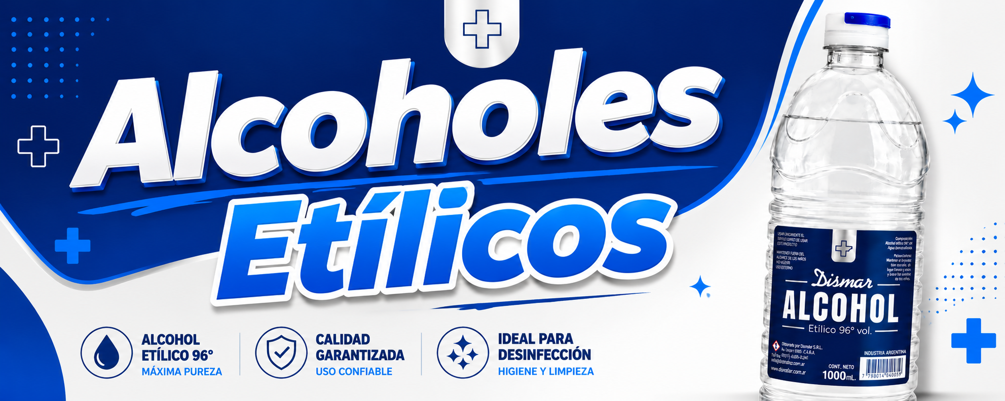Amplia variedad de alcoholes Dismar, desarrollados para brindar calidad y confianza en cada uso. Contamos con alcohol etílico, alcohol en gel y diferentes presentaciones para higiene y desinfección, ideales para comercíos,instituciones y droguerías.