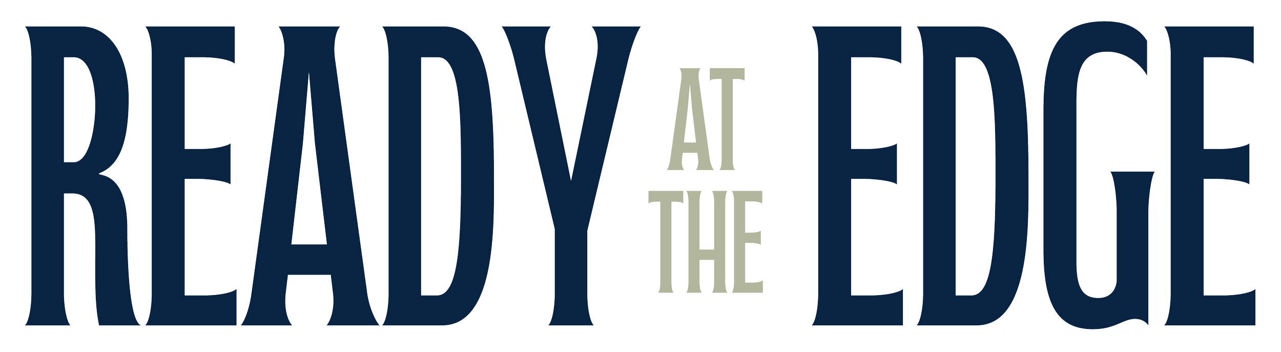 Logo graphic with the phrase 'READY at THE EDGE OF THE' in large font.